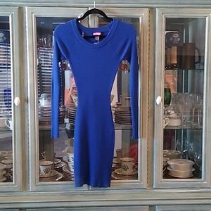 NWT Blue Body Con Sweater Dress by Say What size Small